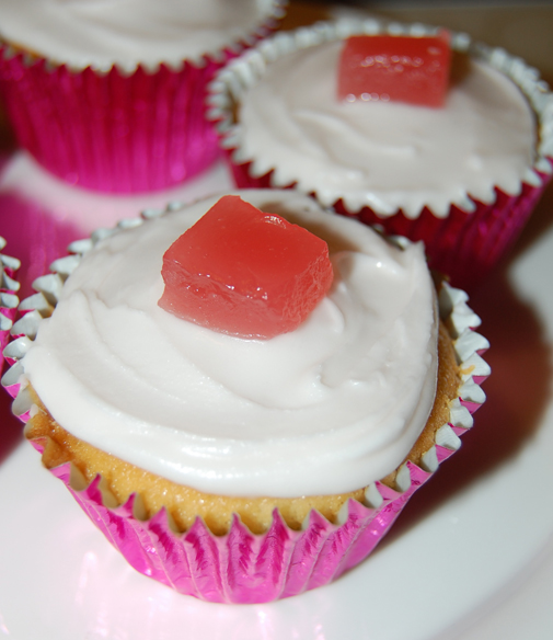 Post image for experimental Turkish Delight cupcakes